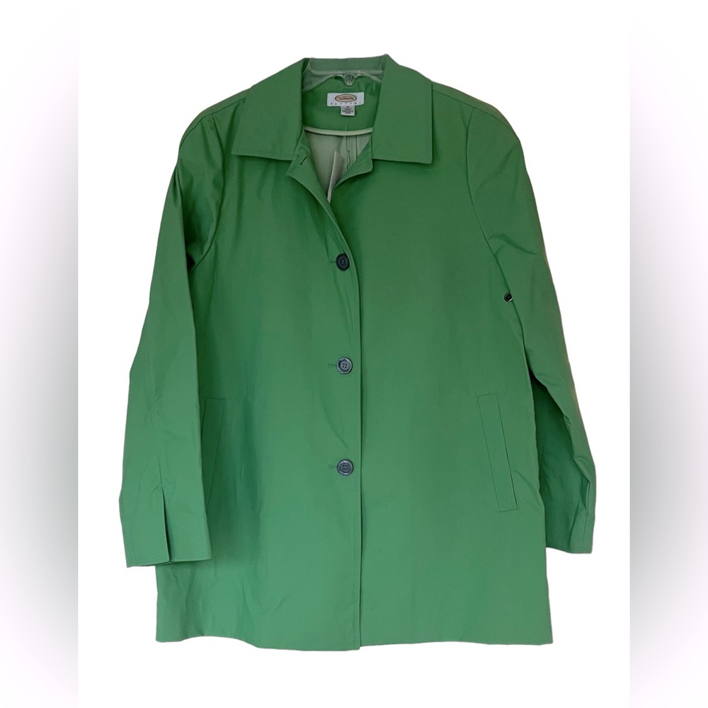 Talbots Petite Women’s Green Mac Overcoat All Weather size 12 NEW WITH TAGS